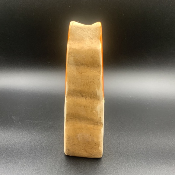 Ceramic Orange Roofed Crackled House Vase Embossed Green Windows & Yellow Door - Picture 4 of 7